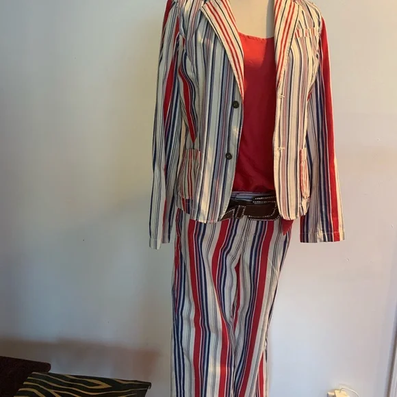 Rare vintage Tommy Hilfiger striped jacket & matching pants - Picture 9 of 9